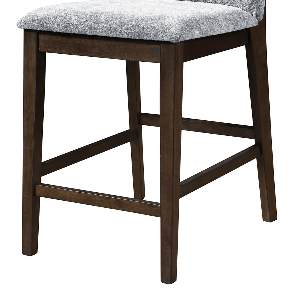 New Heritage Kody Counter Stool with Gray Upholstery in Dark Walnut, , large