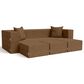 Jaxx Zipline 3-Piece Stationary Convertible Sleeper Sofa in Toffee Velvet, , large