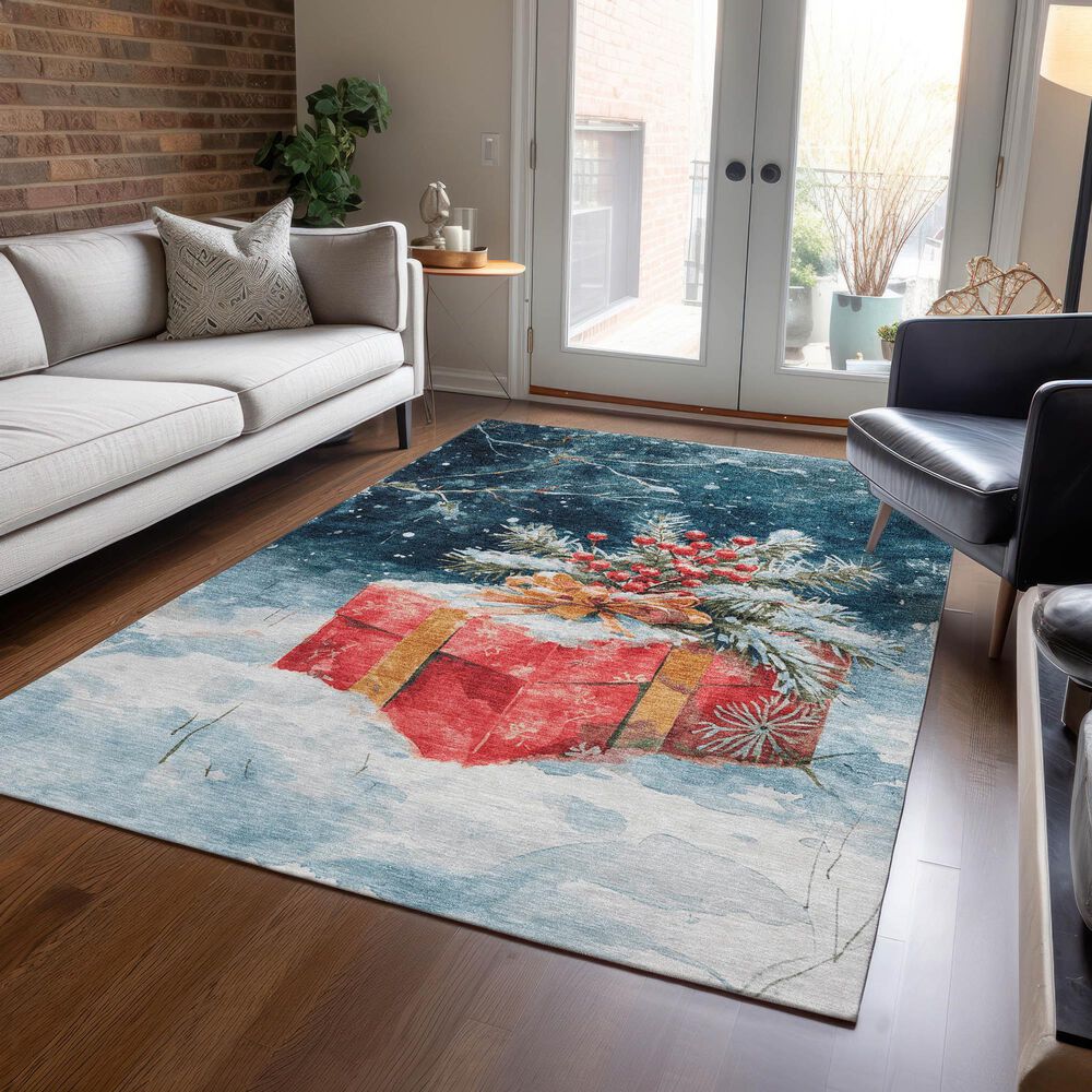 Dalyn Rug Company Wonderland WN13 3&#39; x 5&#39; Blue Indoor/Outdoor Area Rug, , large