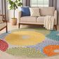 Nourison Aloha Geometric 7"10" Round Multicolor Indoor/Outdoor Area Rug, , large