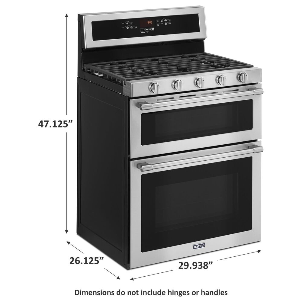 Maytag 6.0 Cu. Ft. 30-Inch Wide Double Oven Gas Range With True Convection in Stainless Steel, , large