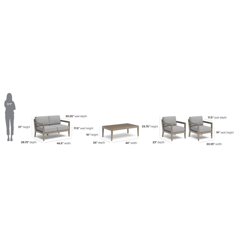 Homestyles Sustain 4-Piece Patio Conversation Set with Loveseat in Stain Brown, , large
