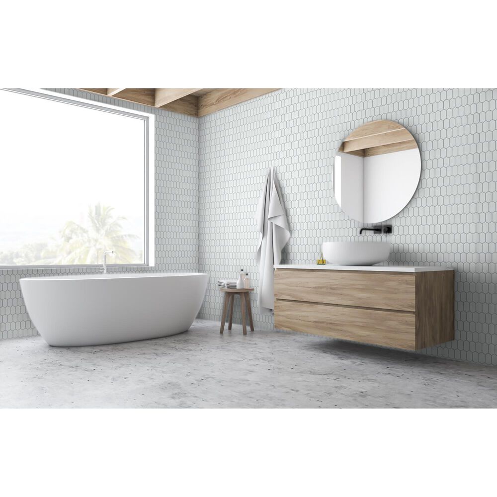 Emser Omni White 10&quot; x 12&quot; Porcelain Mosaic Sheet, , large