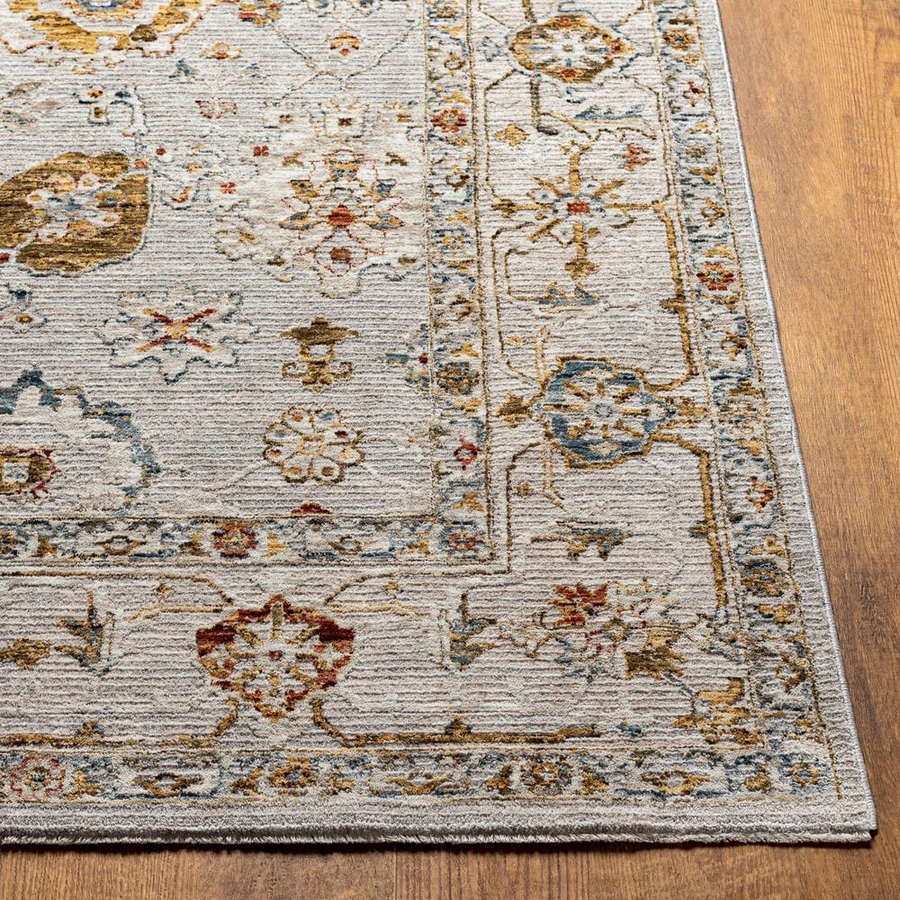 Surya Reina REN-2307 Light Gray, Cream, Denim, Rust, Mustard and Olive 2&#39;7&quot; x 10&#39; Runner, , large