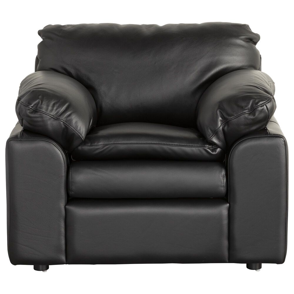 Vintage Leather Leather Pillowtop Arm Chair in Jupiter Onyx, , large
