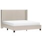 The Monday Company Holborn King Beige Upholstered Platform Wingback Bed in Black, , large
