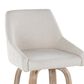 LumiSource Hannah Swivel Counter Stool with Cream Fabric Upholstery in Whitewashed and Black (Set of 2), , large