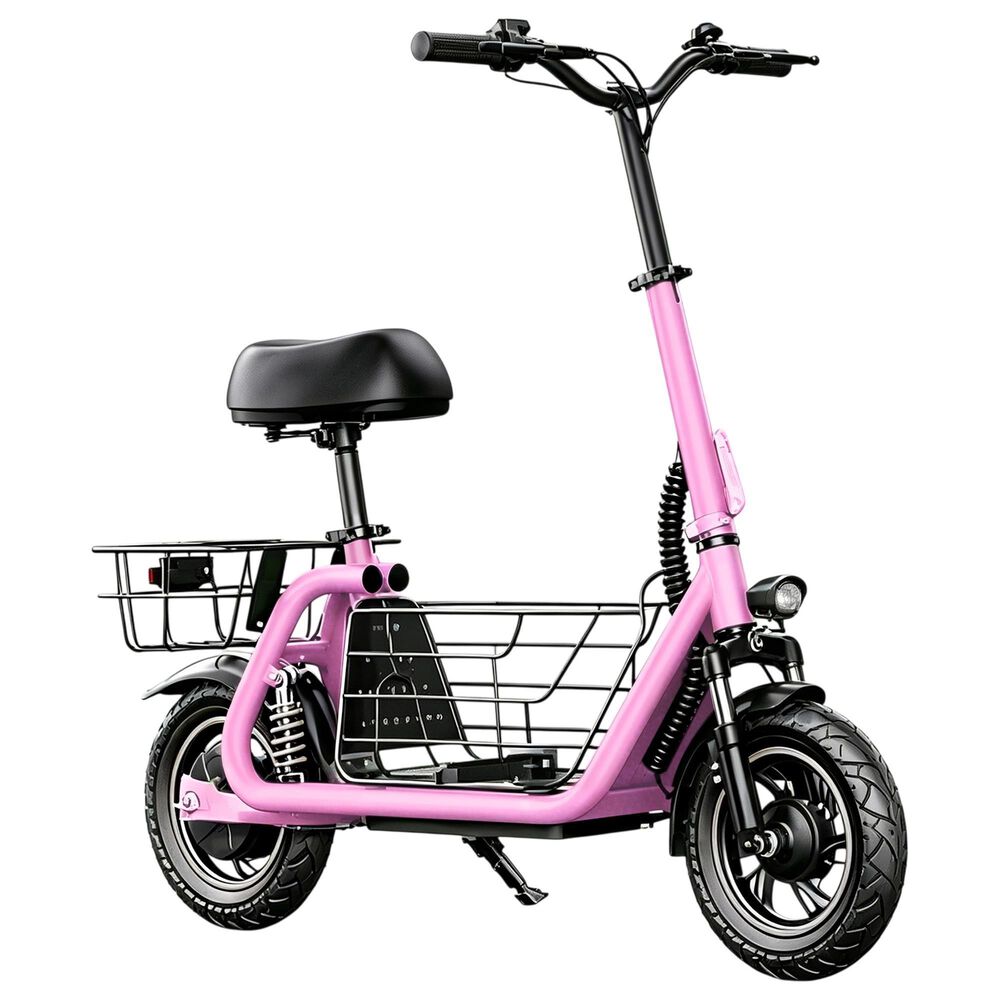 HOMLUX 550W 25-Mile Adults Electric Scooter with Foldable Design in Pink, , large