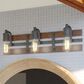 Vaxcel Carrington 3-Light Bathroom Vanity in Matte Black and Deep Walnut, , large