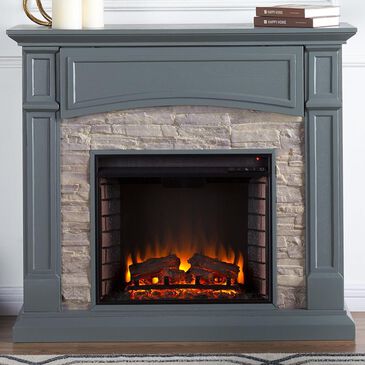 Southern Enterprises Cydos Electric Media Fireplace in Cool Slate Gray/Weathered Stone, , large