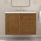 James Martin Laurent 36" Single Bathroom Vanity in Honey Oak with 3 cm Victorian Silver Silestone Top and Rectangular Sink, , large