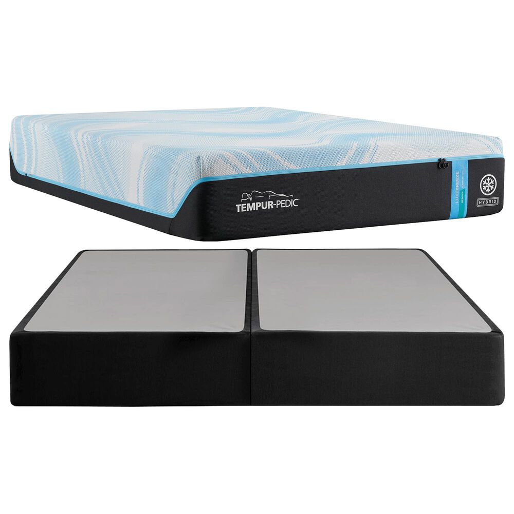 Tempur-Pedic LuxeBreeze 2.0 Medium Hybrid King Mattress with High Profile Box Springs, , large
