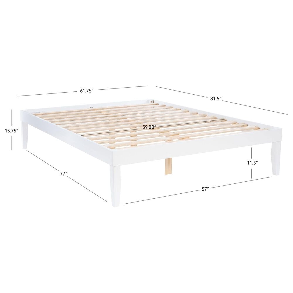 Linon Home Decor Polly Queen Platform Bed in Bold White, , large