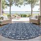 Dalyn Rug Company Soft Essentials Floral Navy 8" Round Indoor/Outdoor Area Rug, , large