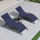 HOMLUX 3-Piece Oversized Patio Chaise Lounge Set in Navy Blue, , large