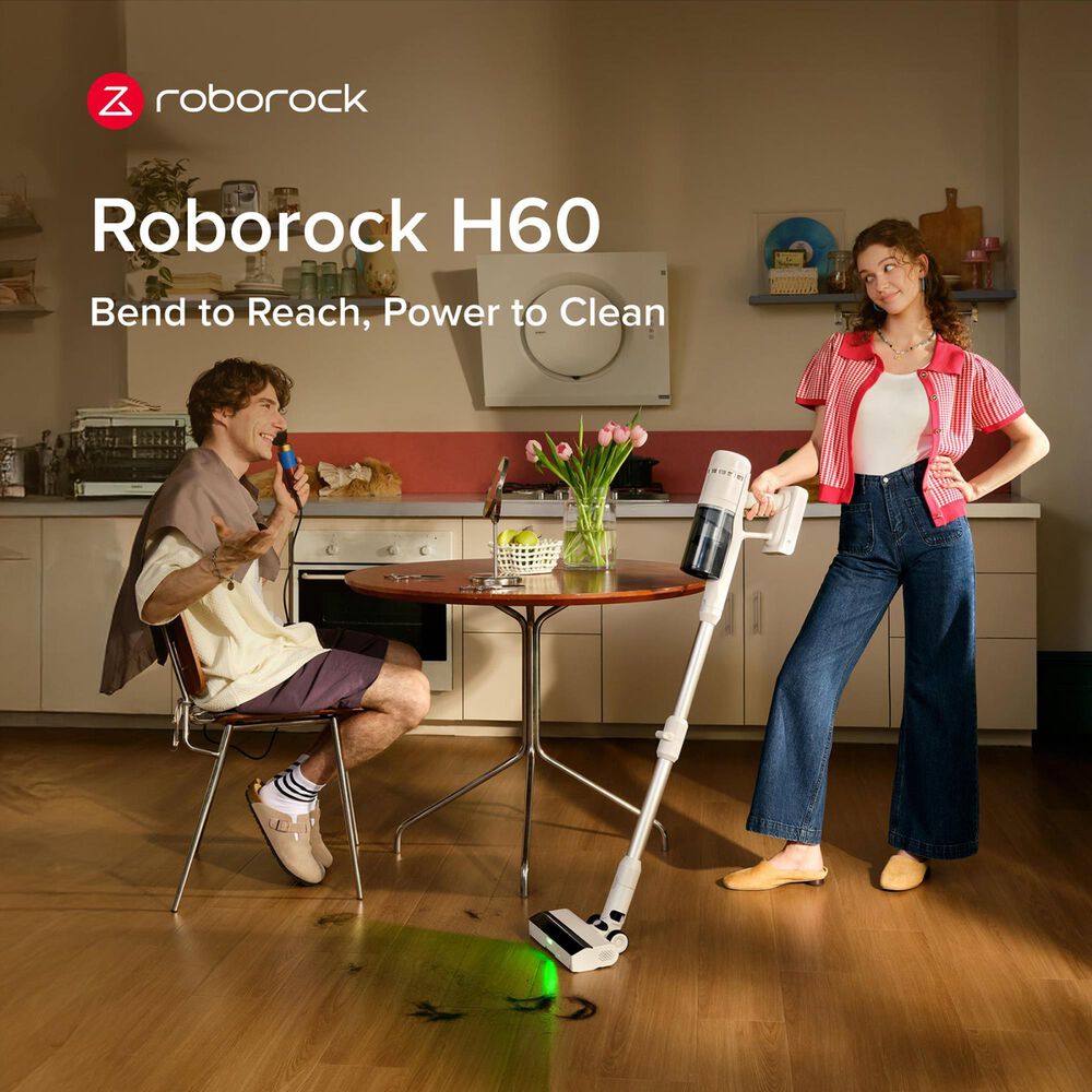 Roborock H60 Cordless Stick Vacuum Cleaner in White, , large