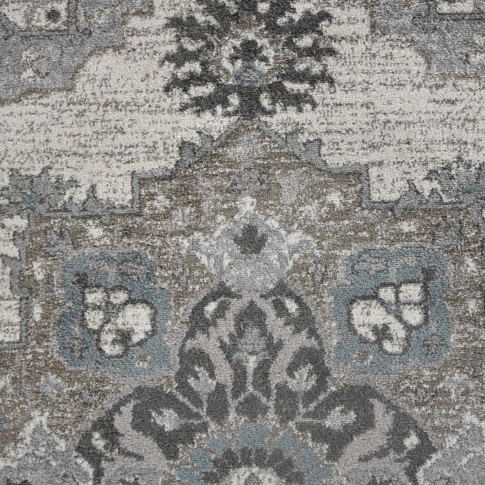 Amer Rugs Alexandria 6&#39;7&quot; Round Ivory and Stone Gray Area Rug, , large