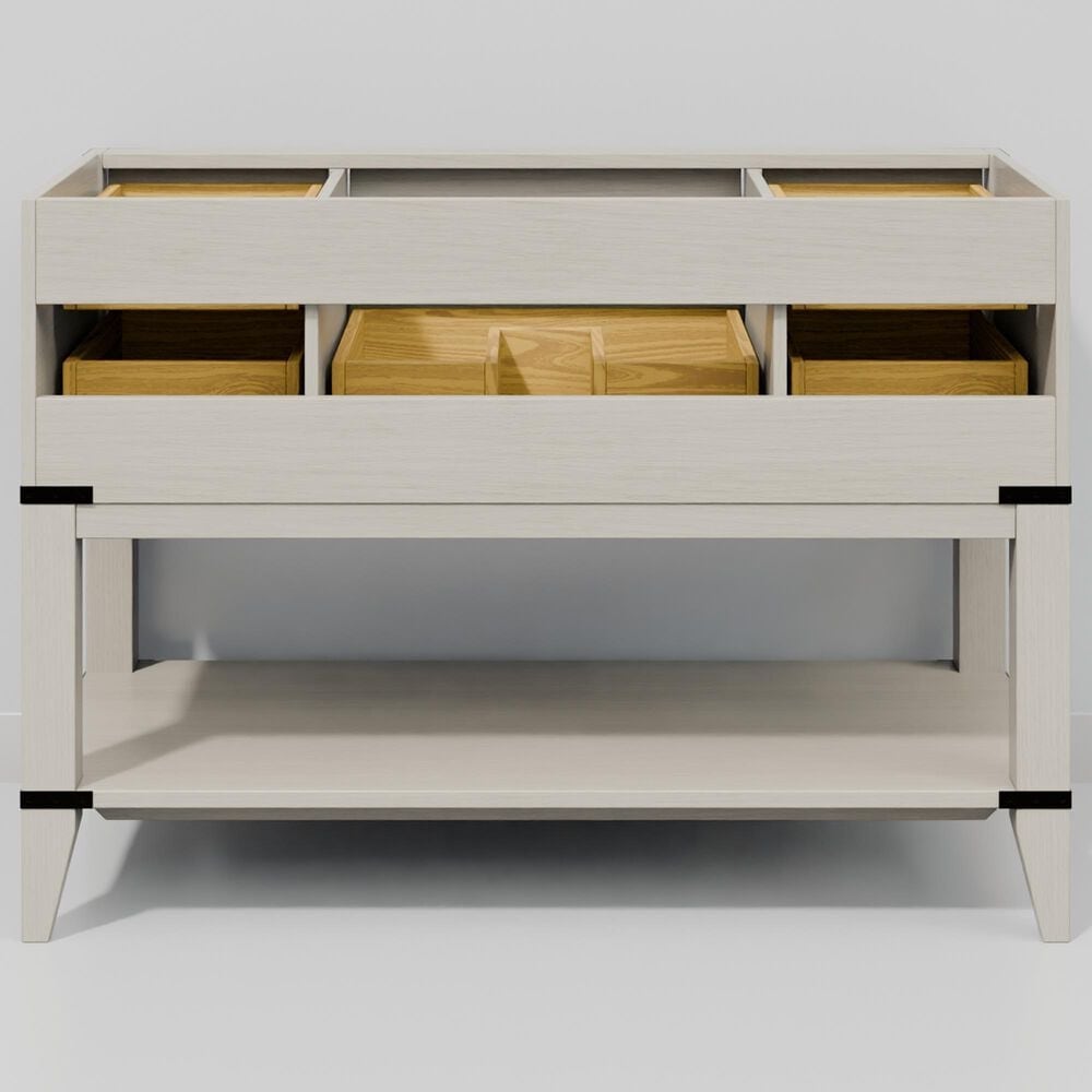 Lexora Home Norwalk 48" Single Bathroom Vanity in White Oak with White Cultured Marble Top and Rectangular Sink, , large