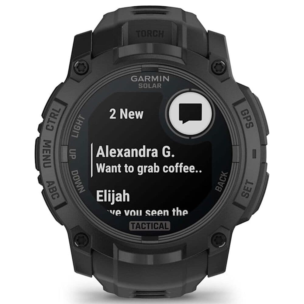Garmin Instinct 3 Tactical Edition Solar Smartwatch 50mm Case with Silicone Sport Band in Black, , large