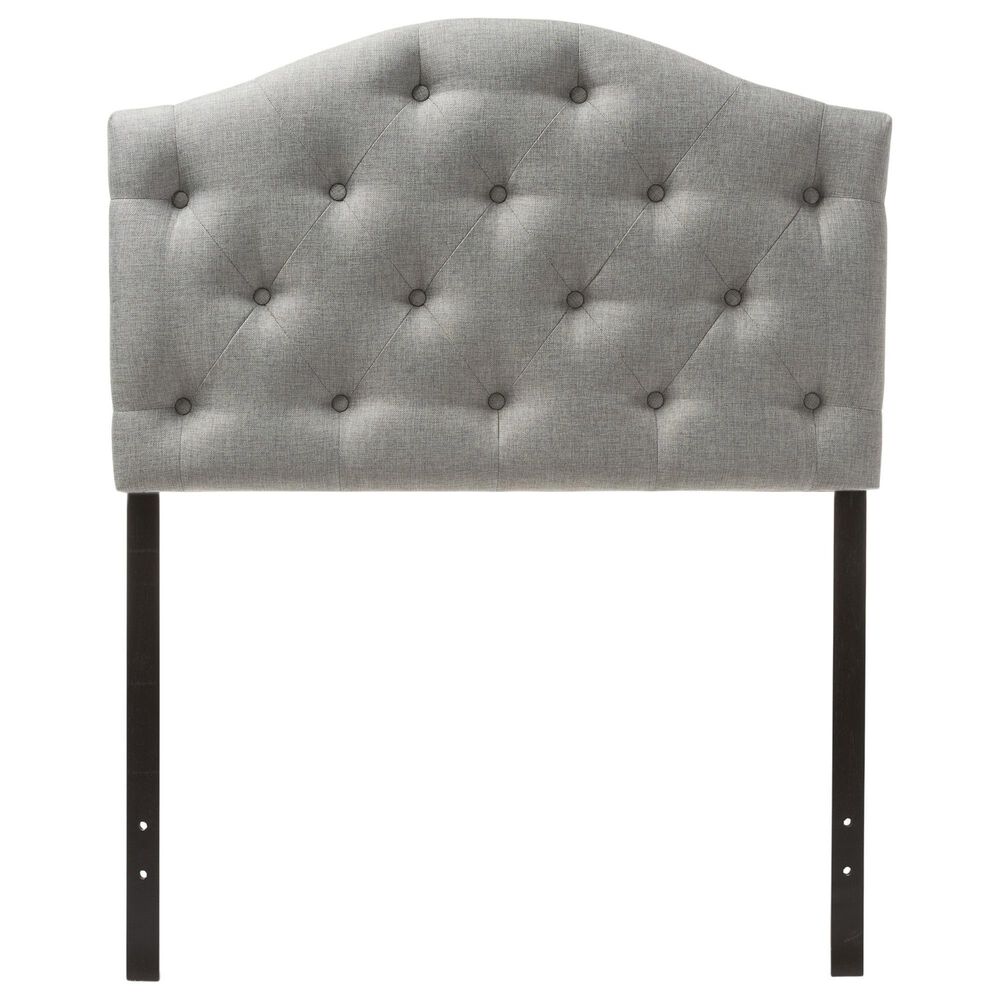Baxton Studio Myra Twin Upholstered Panel Headboard in Grey, , large