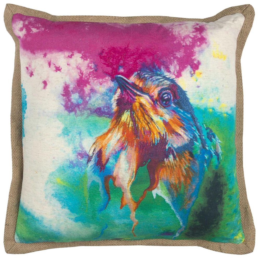 Rizzy Home Mariah Parris 20" x 20" Pillow Cover in Pink with Bird, , large