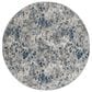 Radici USA Livigno Floral 5"3" Round Blue Area Rug, , large