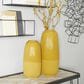 Maple and Jade 2-Piece Decorative Vase Set with Vertical Line Pattern in Polished Yellow, , large