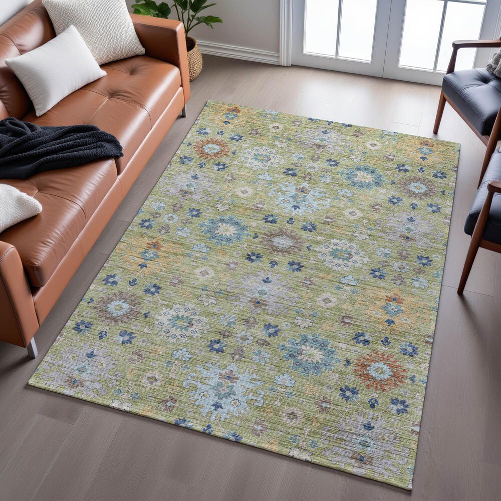 Dalyn Rug Company Silk Road Aloe, Sky, Ivory, Copper, Mocha and Gray 10&#39; x 14&#39; Area Rug, , large