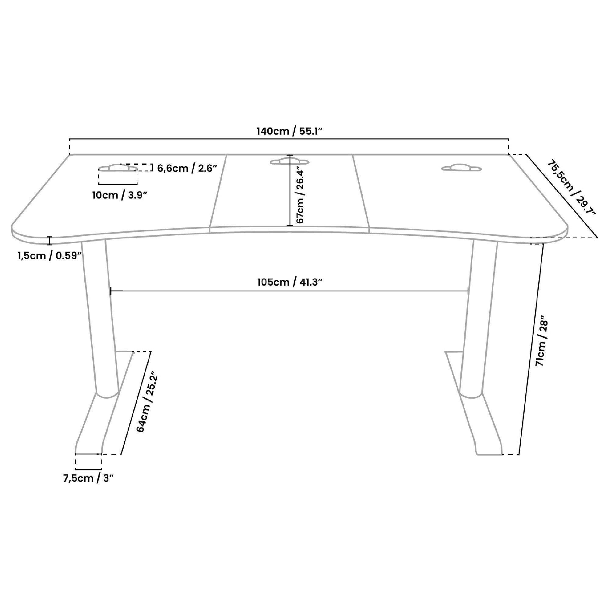 Arozzi Arena Medium Gaming Desk in Pink