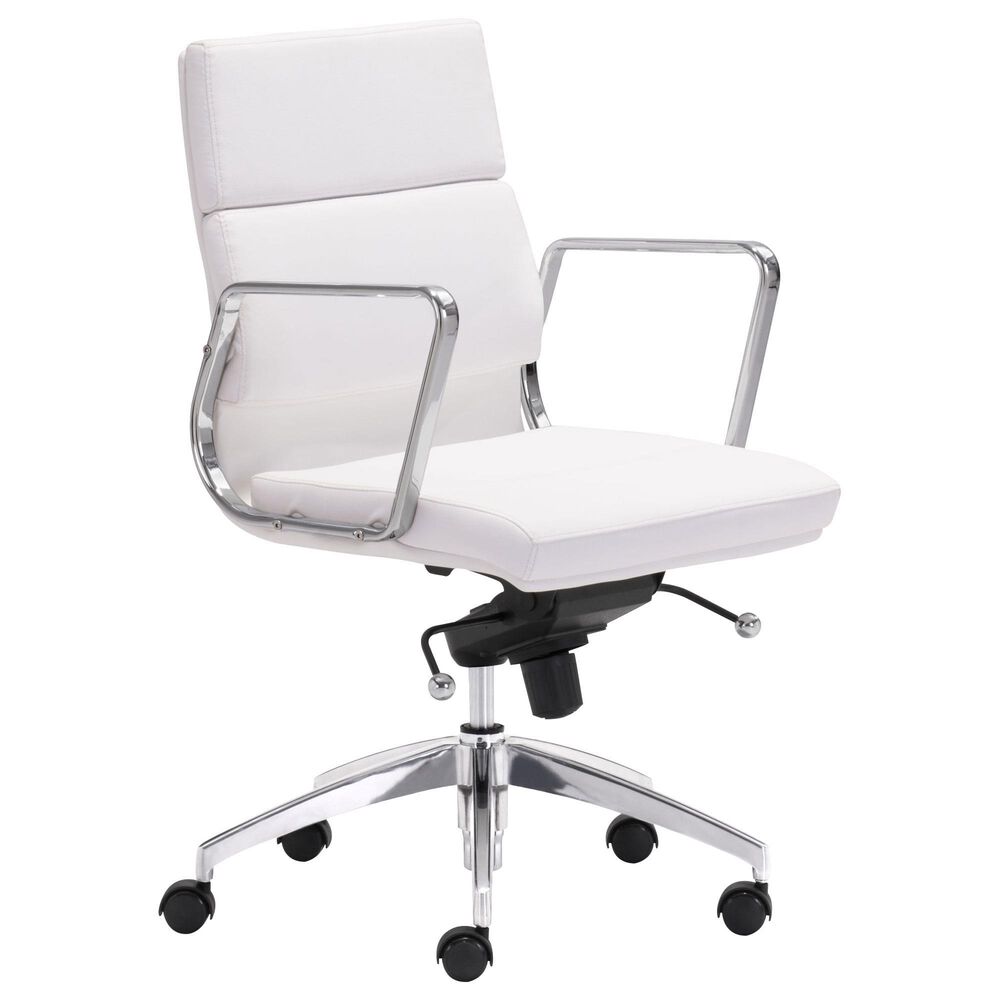 Zuo Modern Engineer Office Chair in White, , large