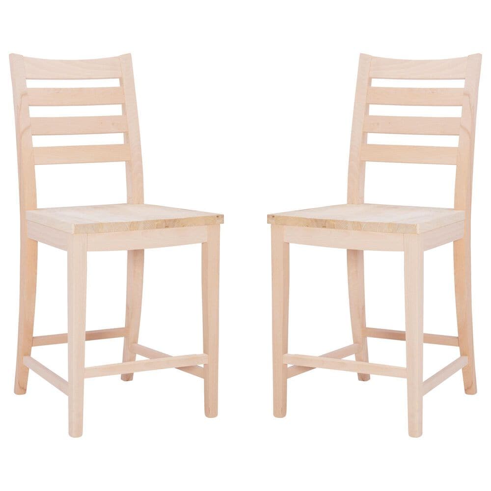 Linon Home Decor Flynn 22" Counter Stool in Unfinished (Set of 2), , large