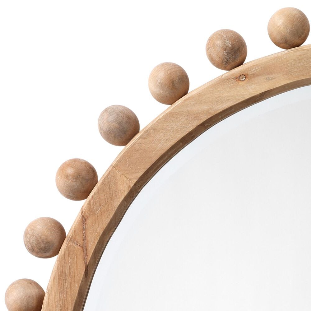 Splendor Living 37" Vernon Round Wall Mirror in Natural, , large