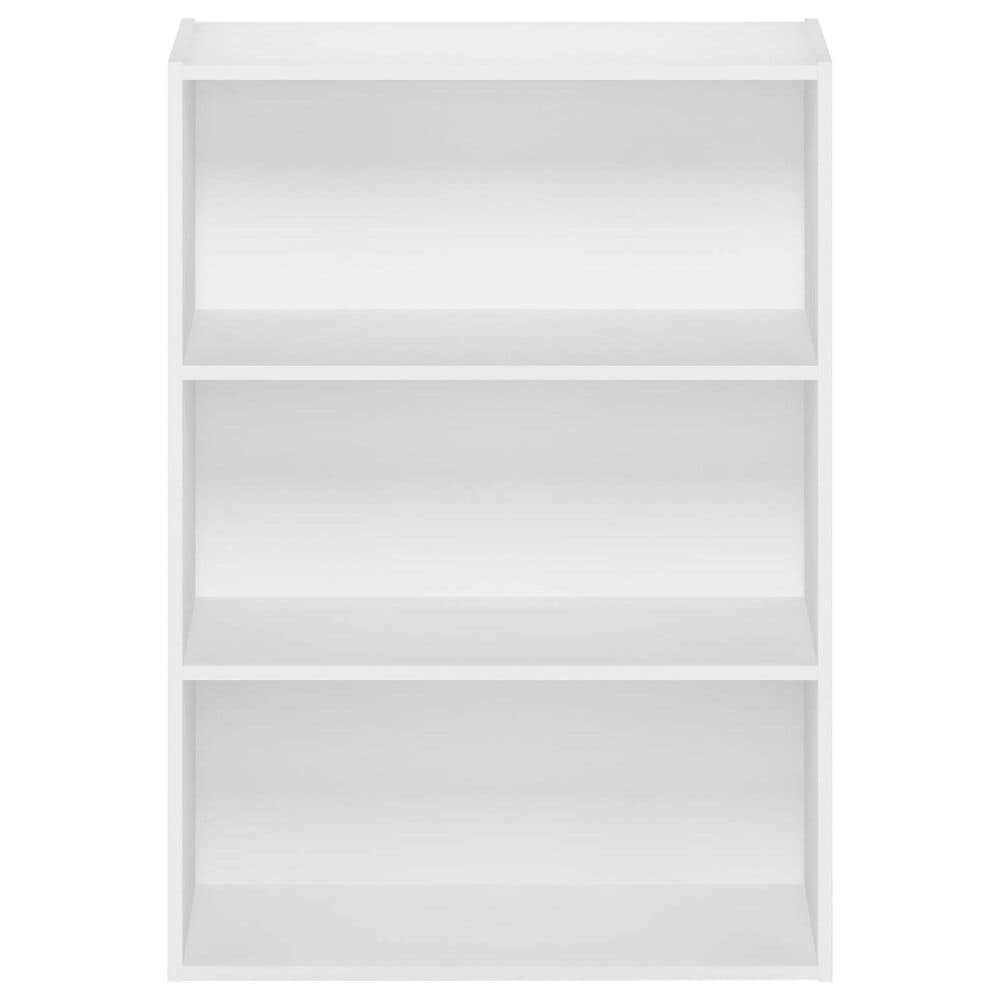 HOMLUX 3-Tier Open Shelf Bookcase in Plain White, , large