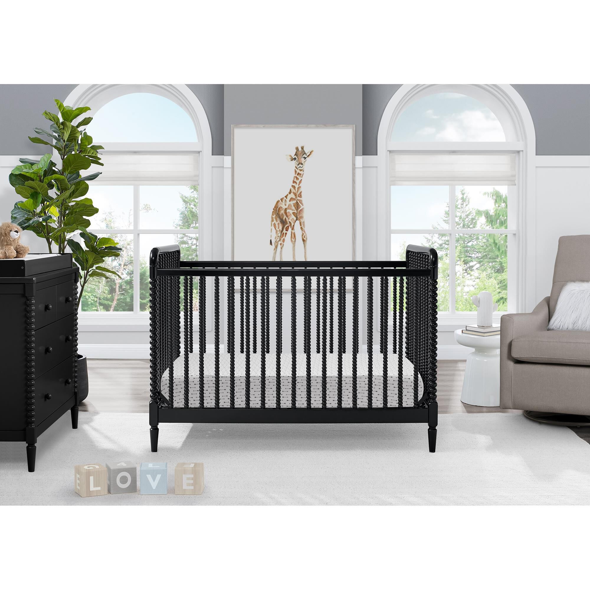 Delta Saint 4 In 1 Convertible Crib in Black NFM
