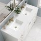 James Martin Vanities Chicago 60" Double Bathroom Vanity in Glossy White with 3 cm White Zeus Quartz Top and Rectangular Sinks, , large