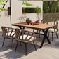 Hearth and Haven 5-Piece Outdoor Dining Set with Brown Rattan Chairs and Plastic Wood Table in Beige, , large