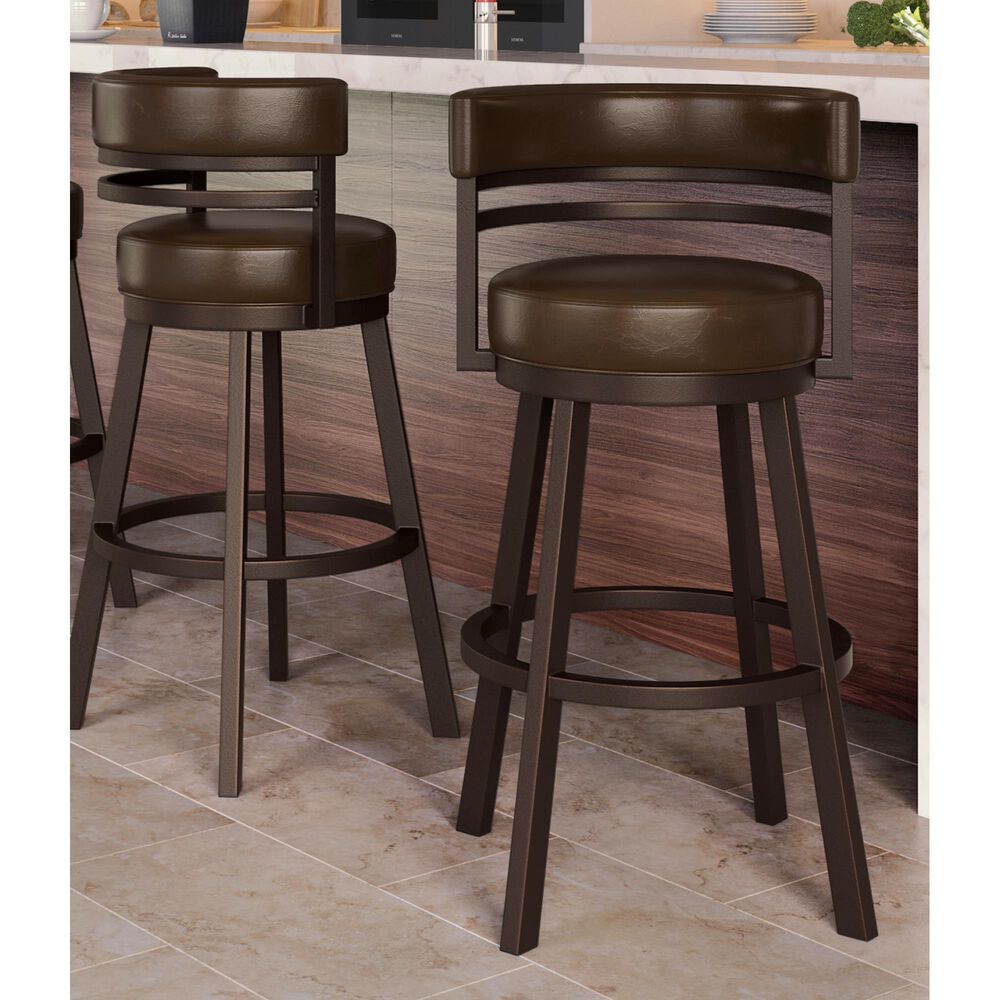 Delaware Dining Ambridge 30&quot; Swivel Barstool in Sun Bronze/Dark Brown, , large