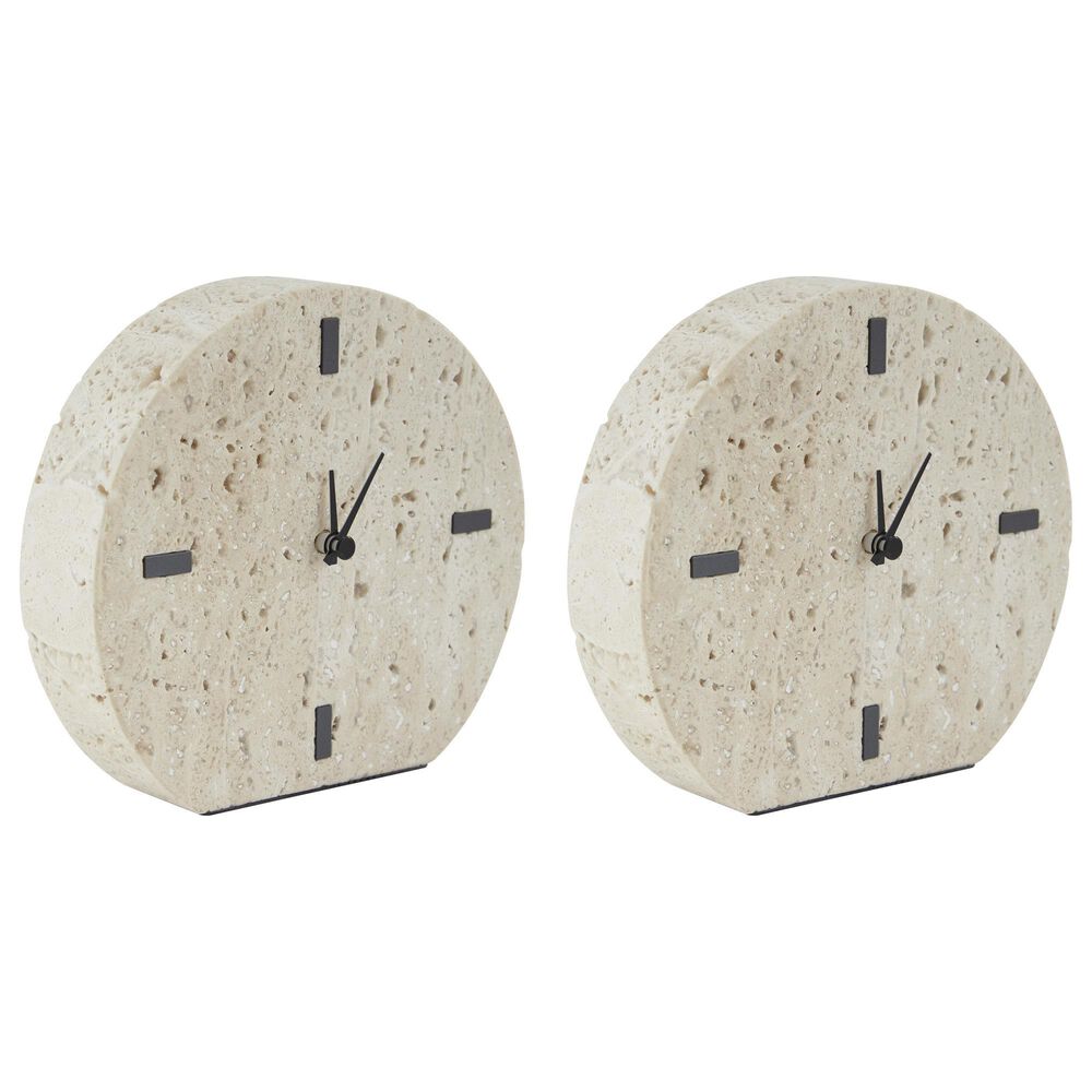 Ashley Donfordson Table Clock in Beige and Black (Set of 2), , large