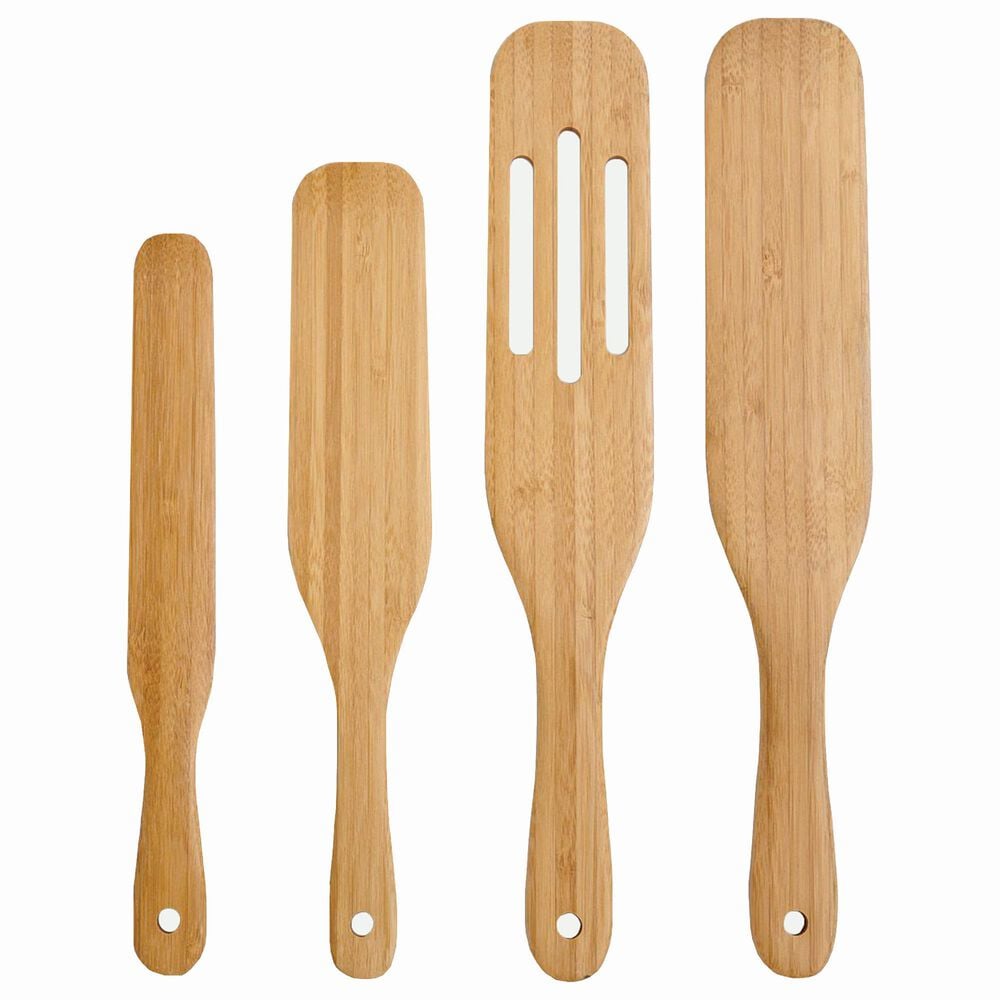 HIC Kitchen 4-Piece Spurtle Tool Set in Brown, , large