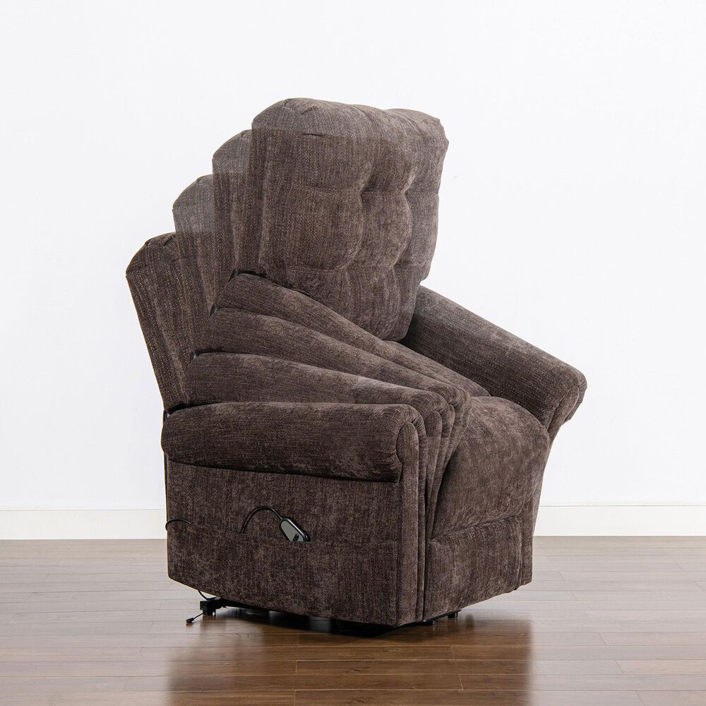 Jennifer Taylor Home Irwin Power Lift Assistance Recliner Chair in Chocolate Brown, , large