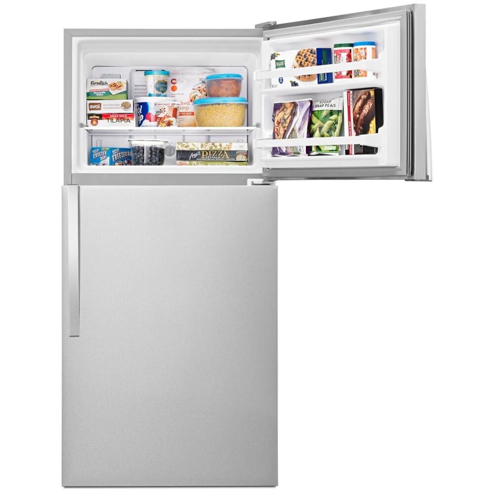 Whirlpool 18 Cu. Ft. Top Freezer Refrigerator with Flexi Slide Bin in Monochromatic Stainless Steel, , large