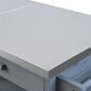 HOMLUX 40.5" Outdoor Kitchen Island with One Drawer in Blue Grey and Stainless Steel, , large