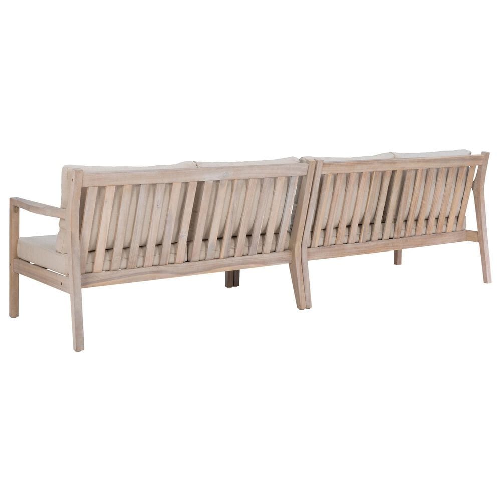 Linon Home Decor Teagon Outdoor Loveseat with Beige Cushions in Natural (Set of 2), , large