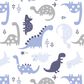 Lambs and Ivy Roar Crib Fitted Sheet in Blue, Gray and White, , large