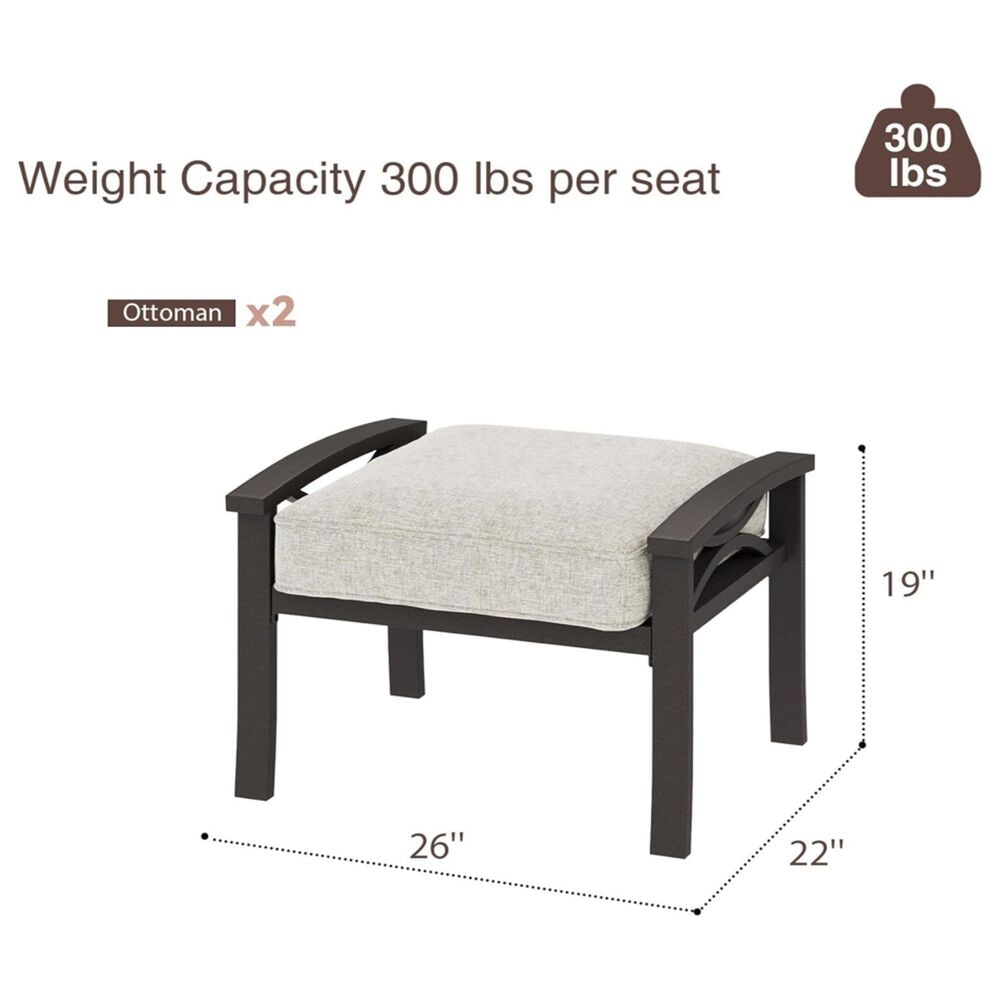 Hearth and Haven 26" Patio Ottoman in Beige (Set of 2), , large