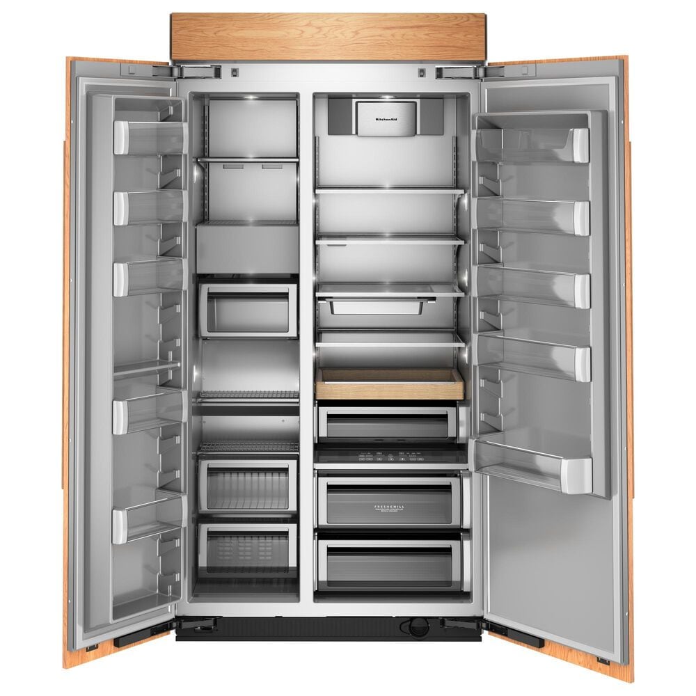 KitchenAid 25.5 Cu. Ft. Built-In Side-by-Side Refrigerator with Platinum Interior in Panel Ready, , large