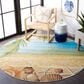Safavieh Barbados Tropical Beach Seashell 8" Round Gold and Blue Indoor/Outdoor Area Rug, , large