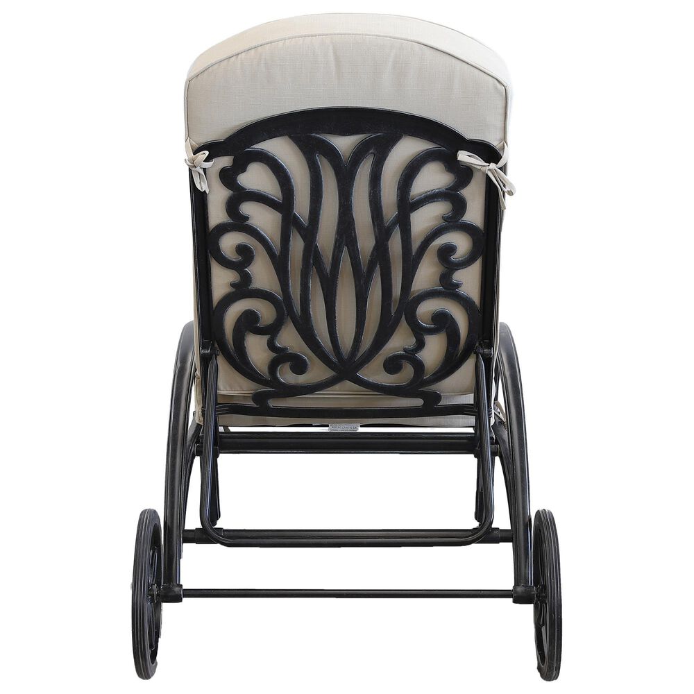 GatherCraft Geneva Patio Chaise Lounge with Cushion in Linen Beige, , large