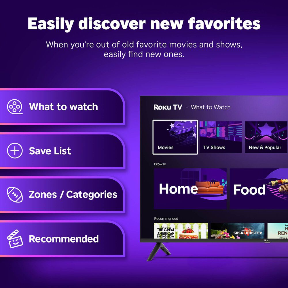 Roku 50" Class Select Series 4K QLED in Black - Smart TV, , large