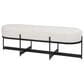 Mercana Amelia Upholstered Bench with Cream Boucle Cushion Seat in Black, , large